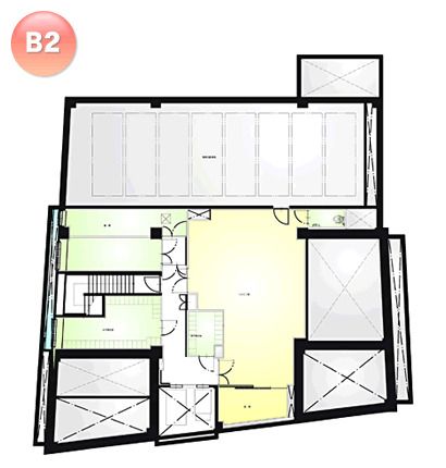 マミーズホーム本館のＢ2のフロアマップ