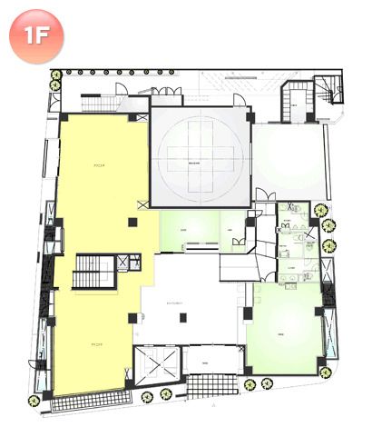 マミーズホーム本館の1Ｆのフロアマップ