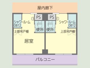 住宅型有料老人ホーム わかくさ瓢箪山のCタイプ（3階）の間取り図