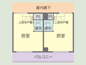 住宅型有料老人ホーム わかくさ瓢箪山のCタイプ（2階）の間取り図