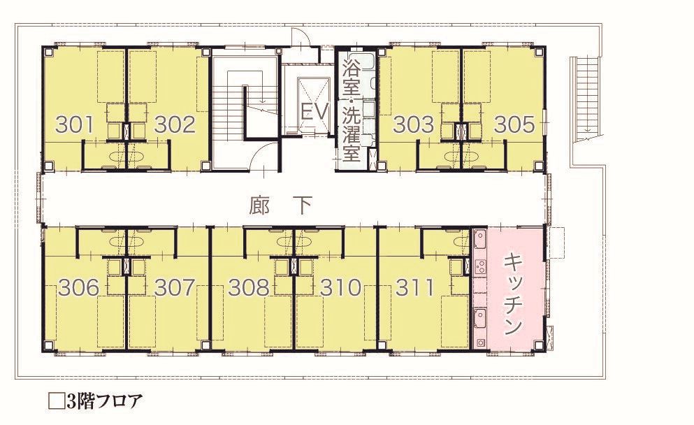 オーリョク青山の3階のフロアマップ