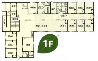 住宅型有料老人ホーム 愛郷コート南の沢の1Ｆのフロアマップ
