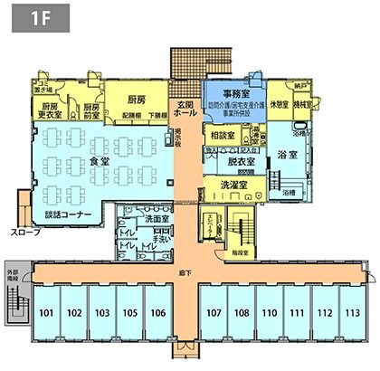 ガーデンコート東松山の1Ｆのフロアマップ