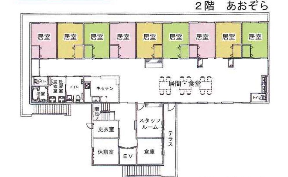 ふぁいと山手の丘の2階のフロアマップ