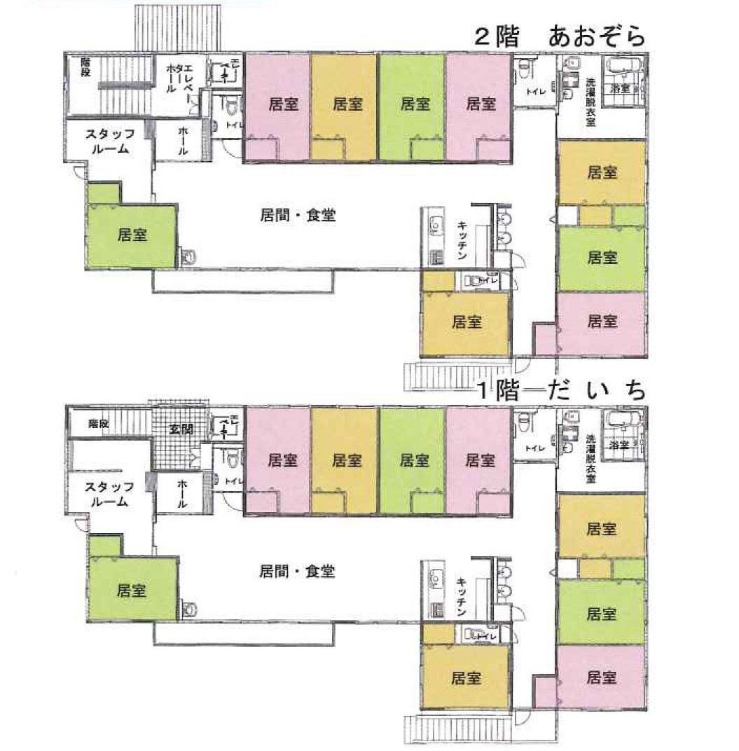 ふぁいと宮沢の2階のフロアマップ