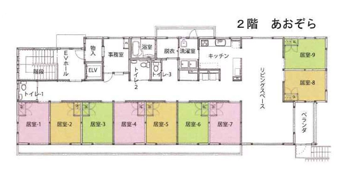 ふぁいと稲田堤の2階のフロアマップ