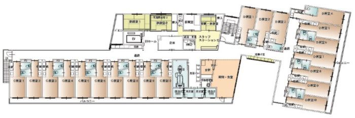 サービス付高齢者向け住宅 ルミエールしかまつの2Ｆのフロアマップ