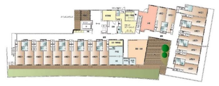 サービス付高齢者向け住宅 ルミエールしかまつの1Ｆのフロアマップ