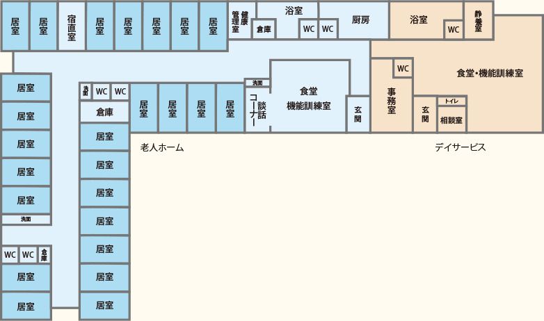 住宅型有料老人ホーム はなみずき榛東のフロアマップのフロアマップ