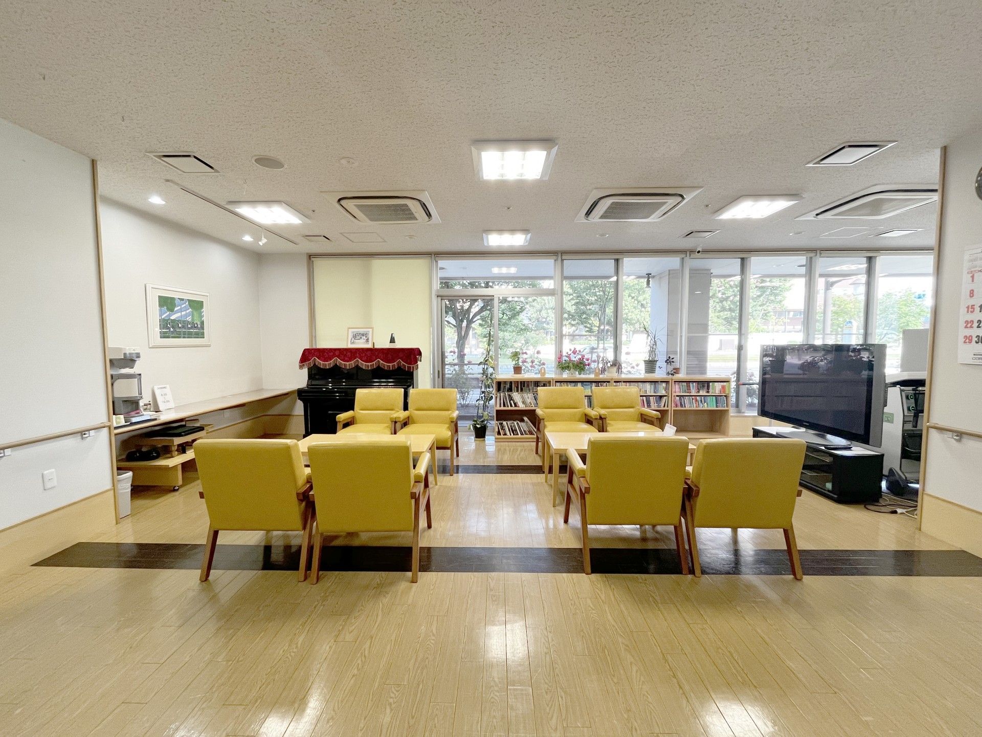 明るい共有スペース