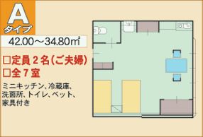 介護付有料老人ホーム ヒルサイド羽黒のＡタイプの間取り図