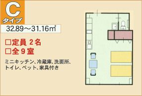 介護付有料老人ホーム ヒルサイド羽黒のＣタイプの間取り図
