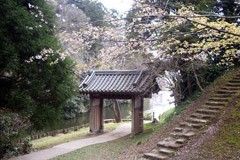 自然に囲まれた門