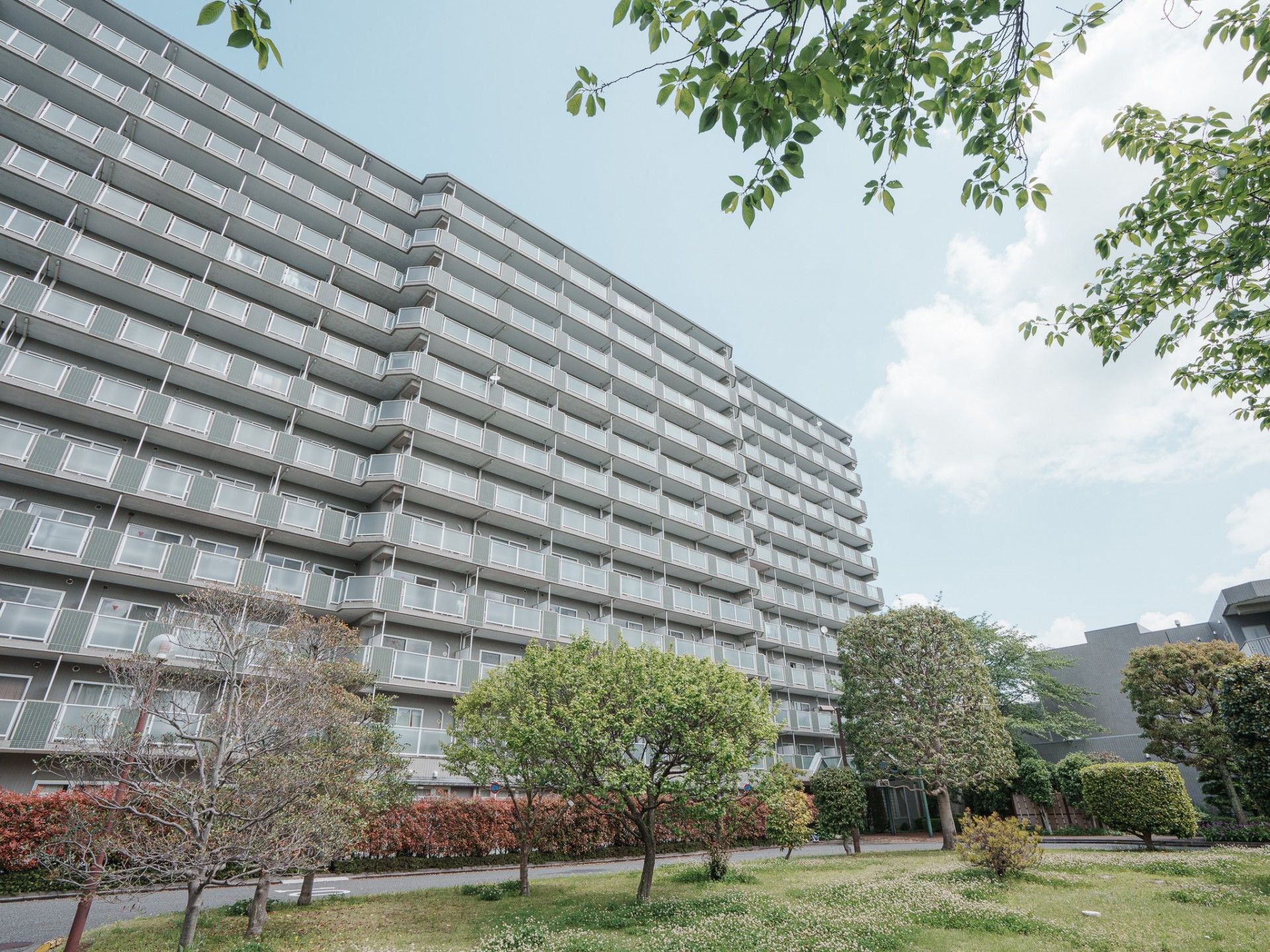緑豊かな建物外観