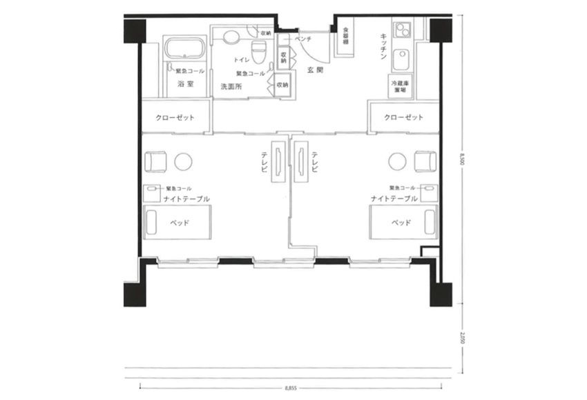 サンシティ調布の1LDKの間取り図
