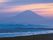 夕焼けの富士山と海岸