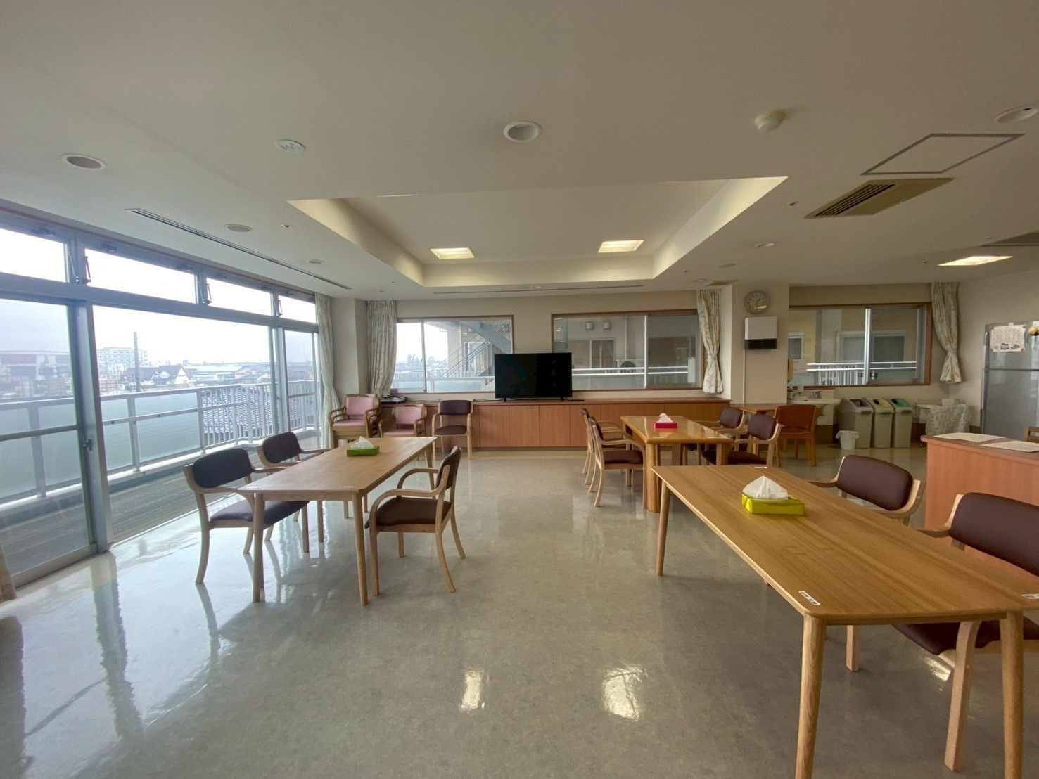 明るい共有スペース