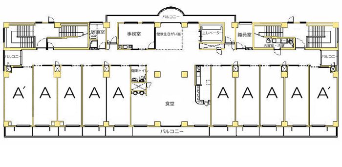 エイジトピア知多の4階のフロアマップ