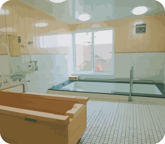 ゆったり浴室の一角