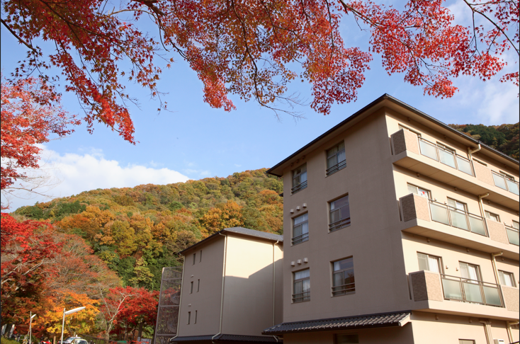 自然に囲まれた建物
