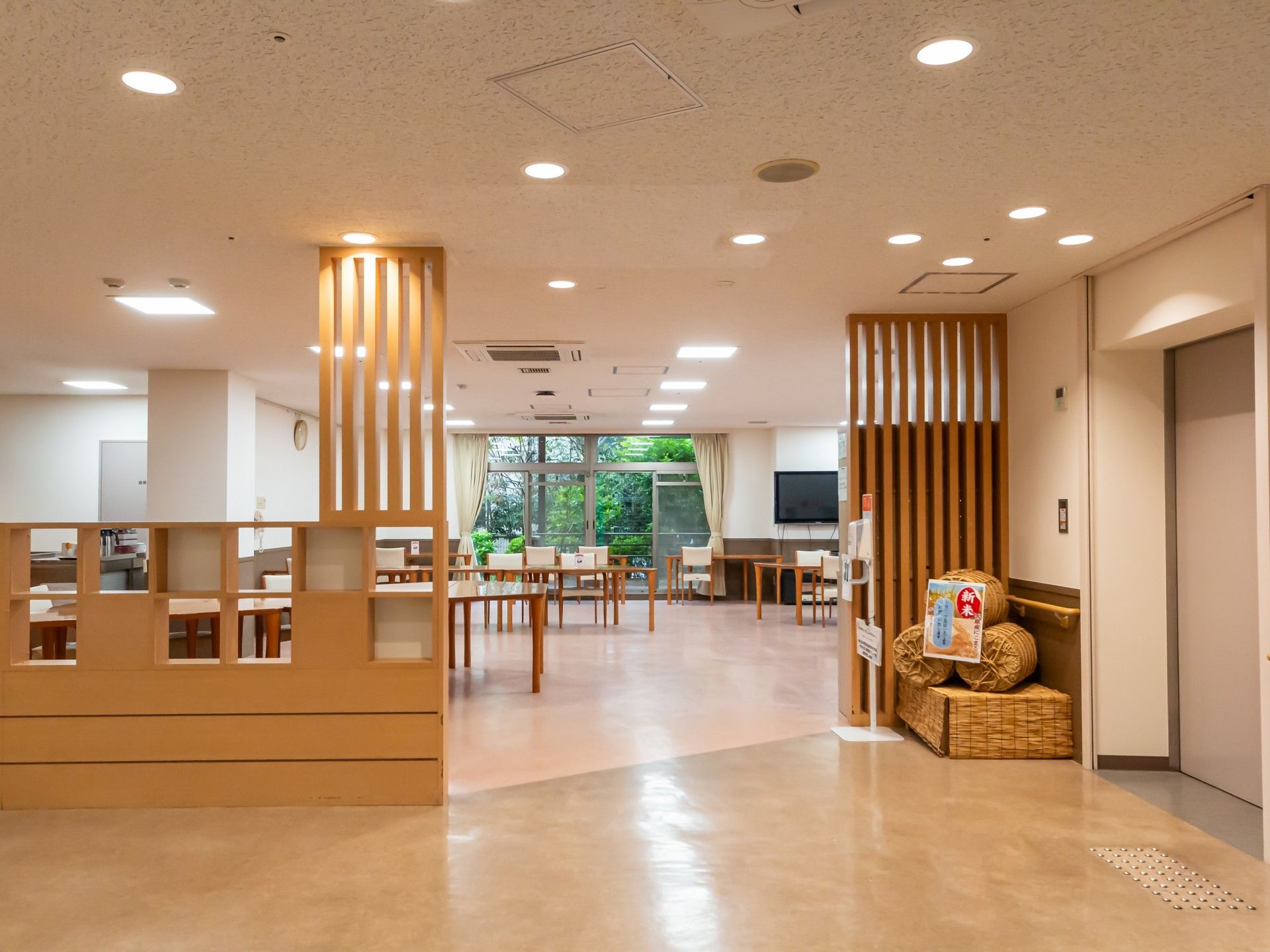 明るい共有スペース