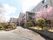 建物の周りに桜の花が咲く高齢者施設の外観