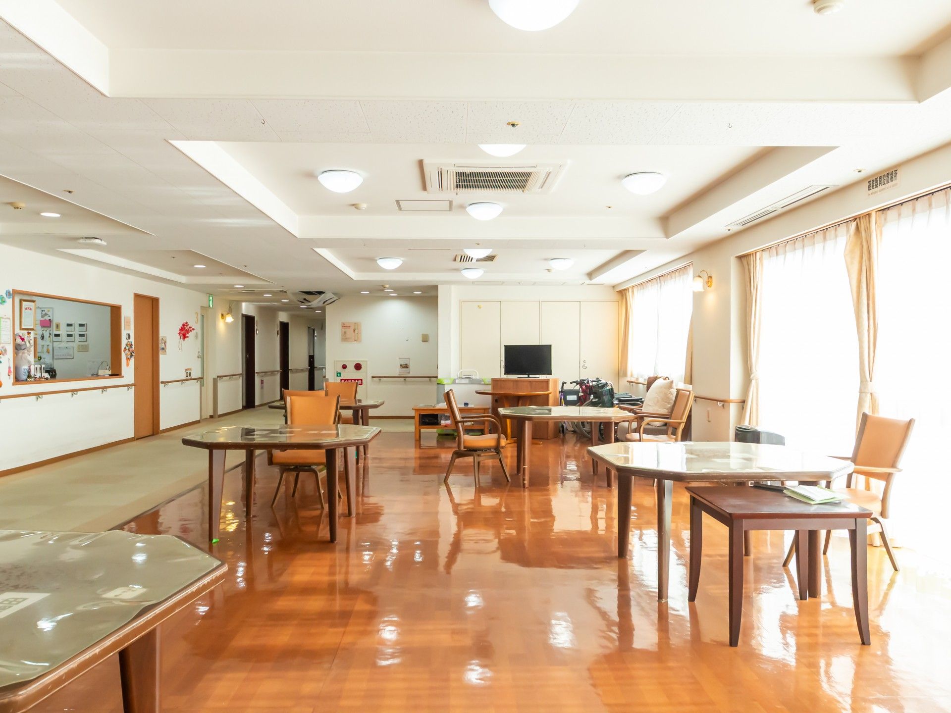 明るい共有スペース