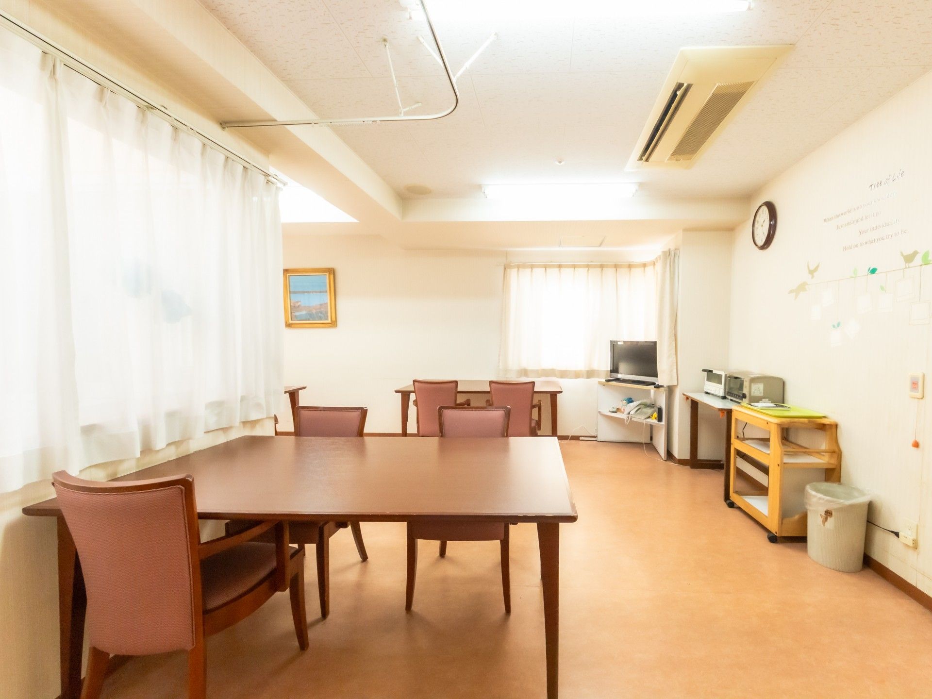 明るい共有スペース