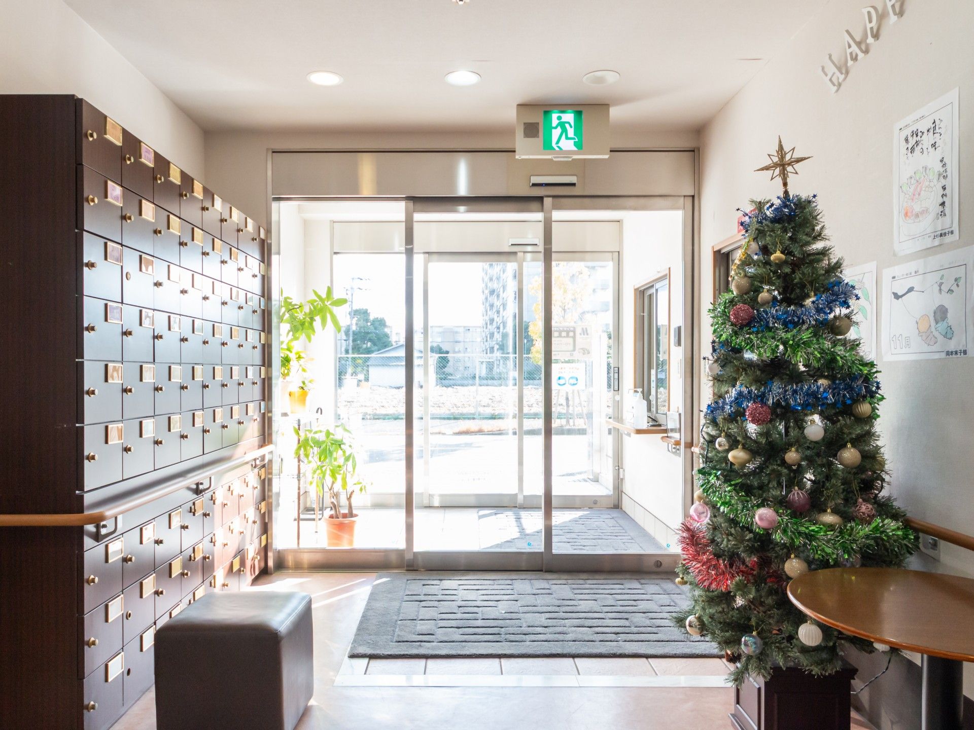 クリスマスツリーのある玄関