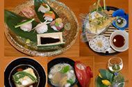 手まり寿司と天ぷら盛り合わせのセット