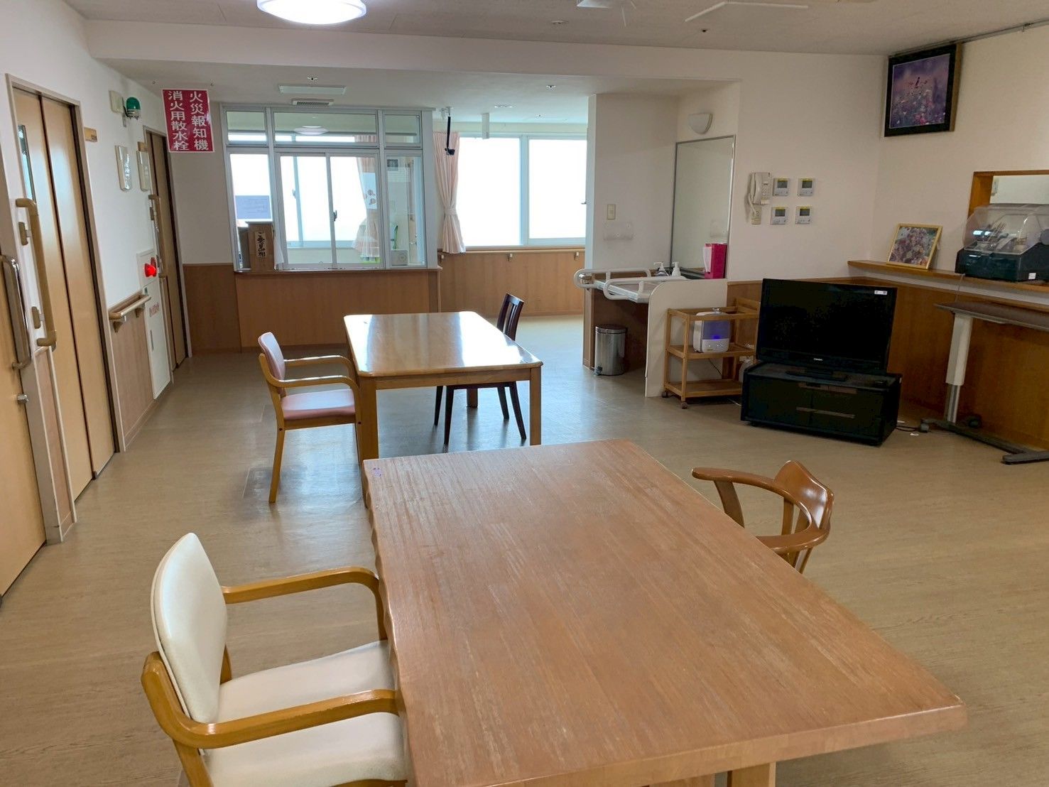 明るい共有スペース