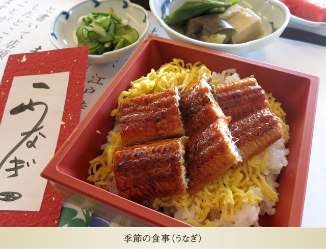 ご飯の上に錦糸卵を敷いたうな重