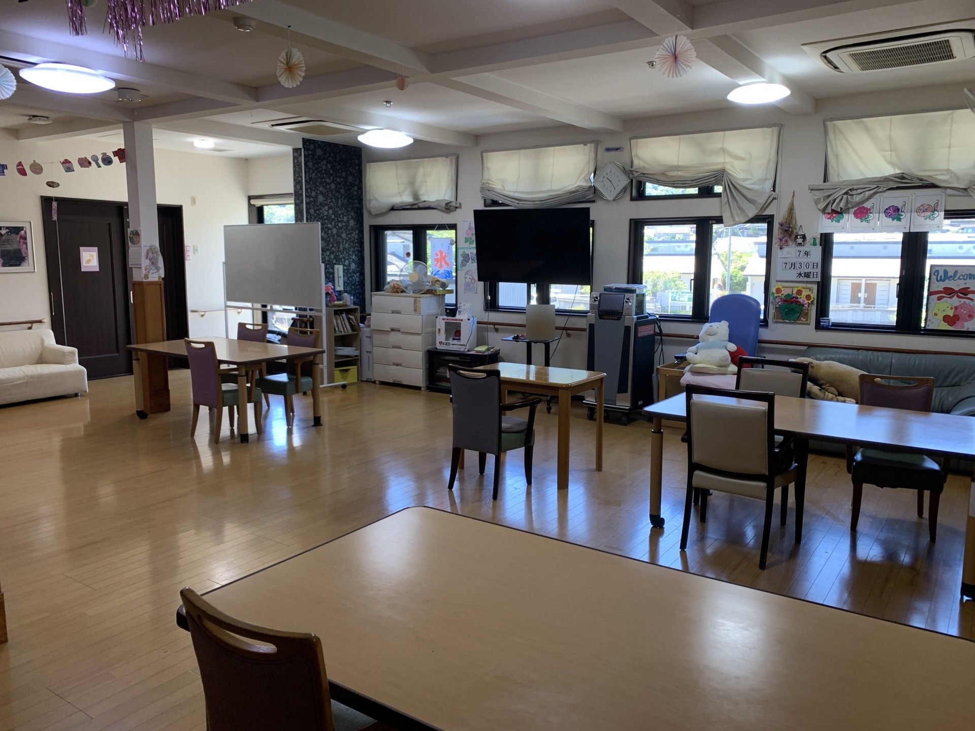 明るい共有スペース