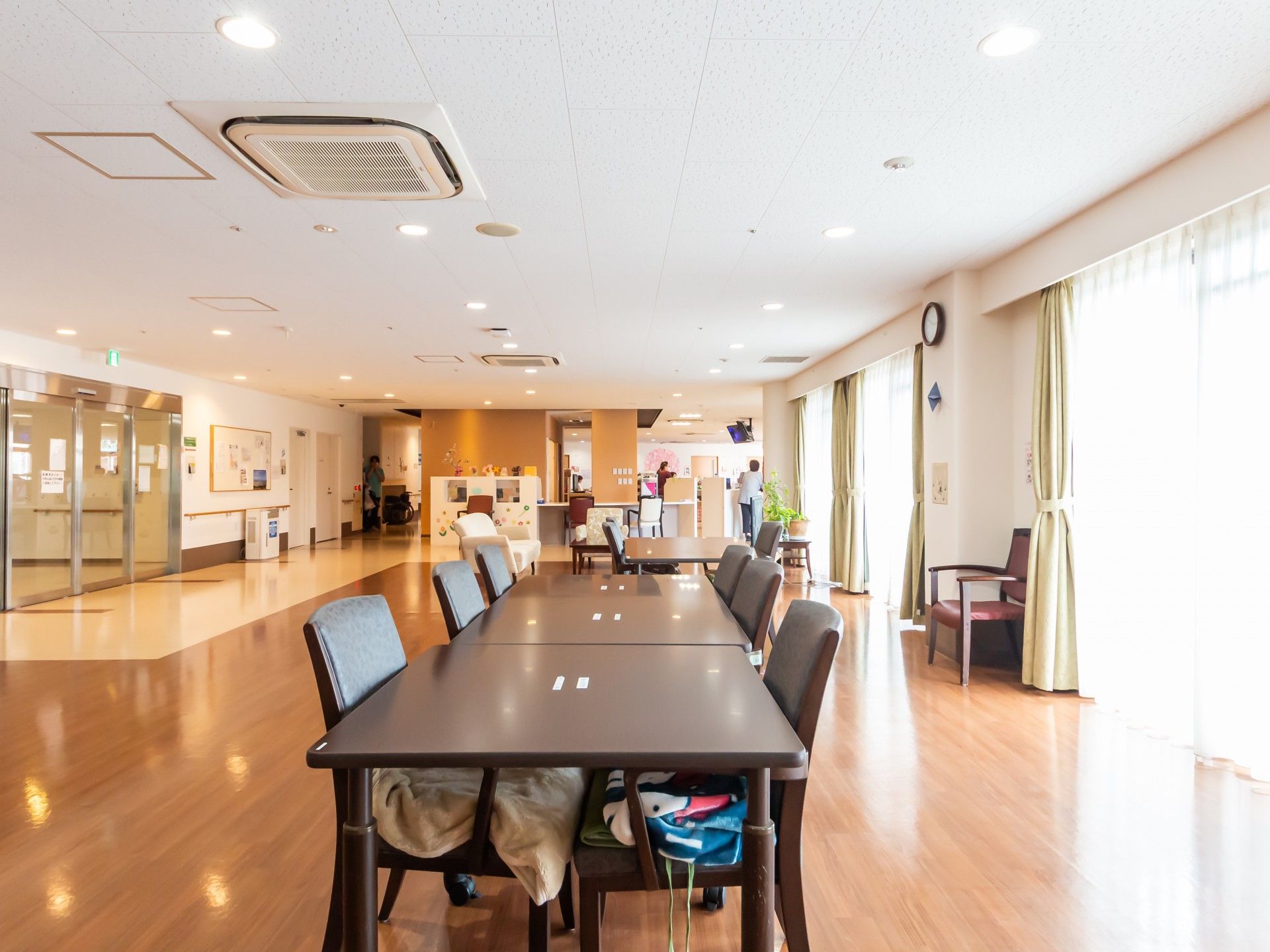 明るい共有スペース