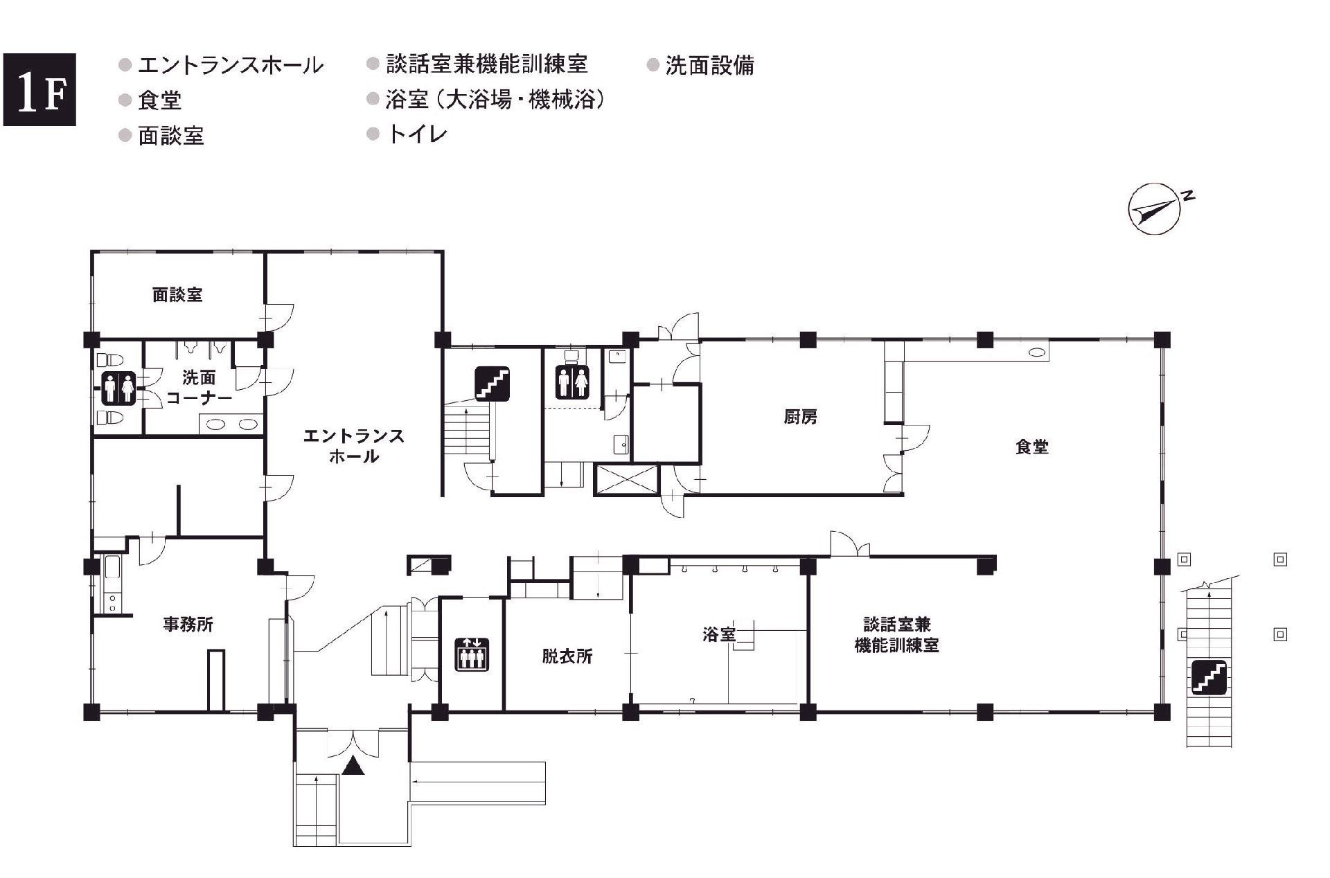 リアンレーヴ市ヶ尾壱番館の1Ｆのフロアマップ