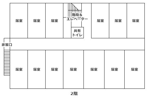 サービス付き高齢者向け住宅 あすなろの家の2階のフロアマップ