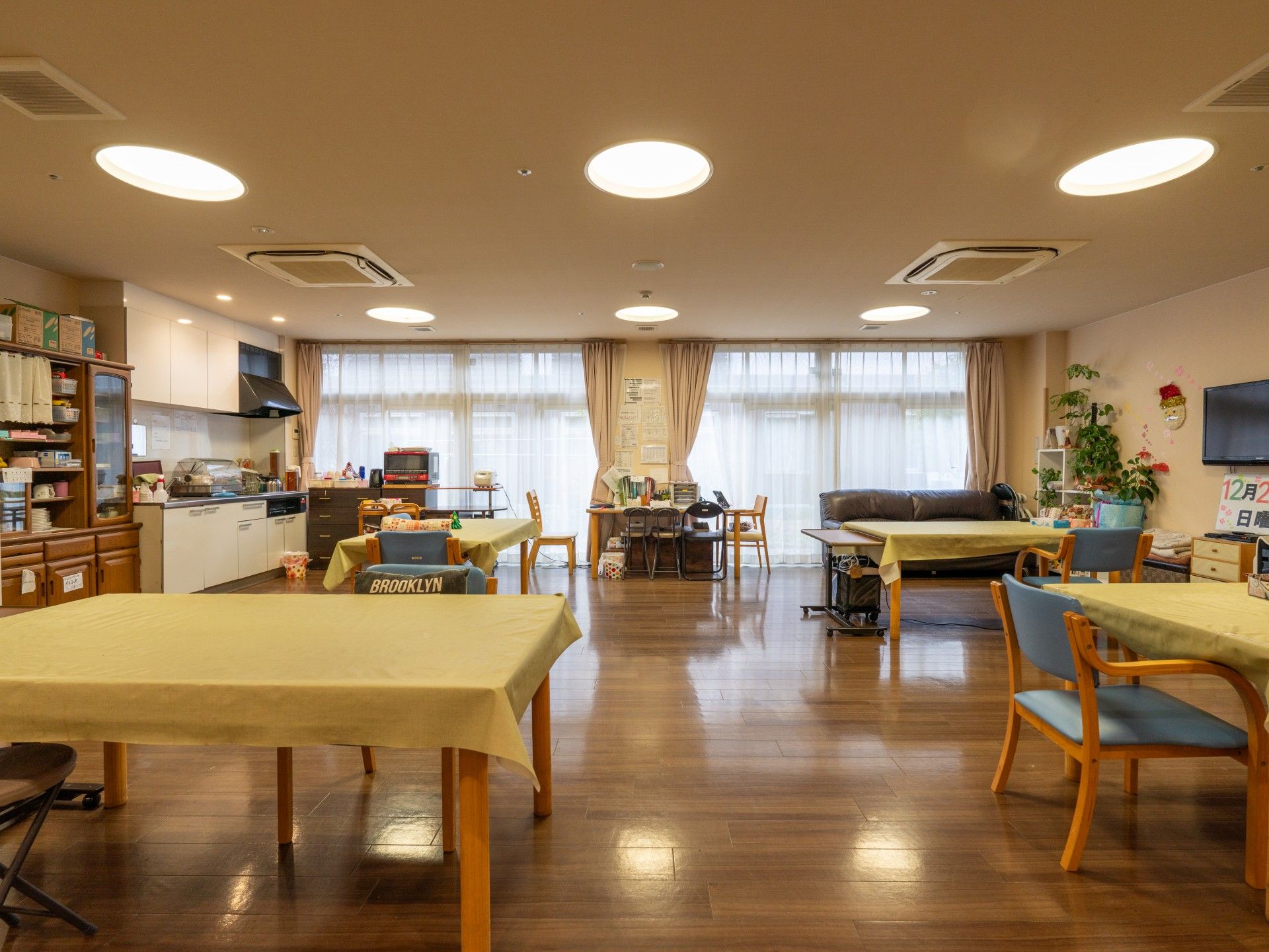 明るい共有スペース