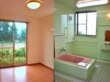 明るい浴室と広々とした部屋