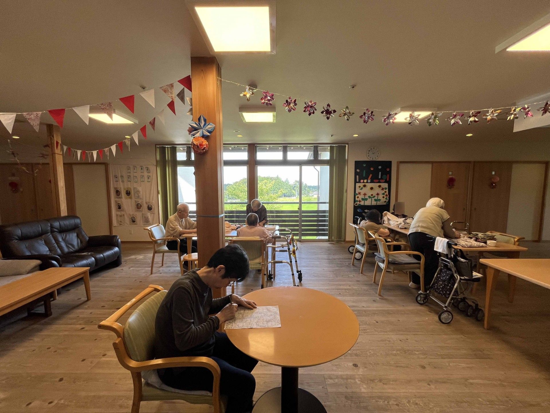 明るい共有スペース