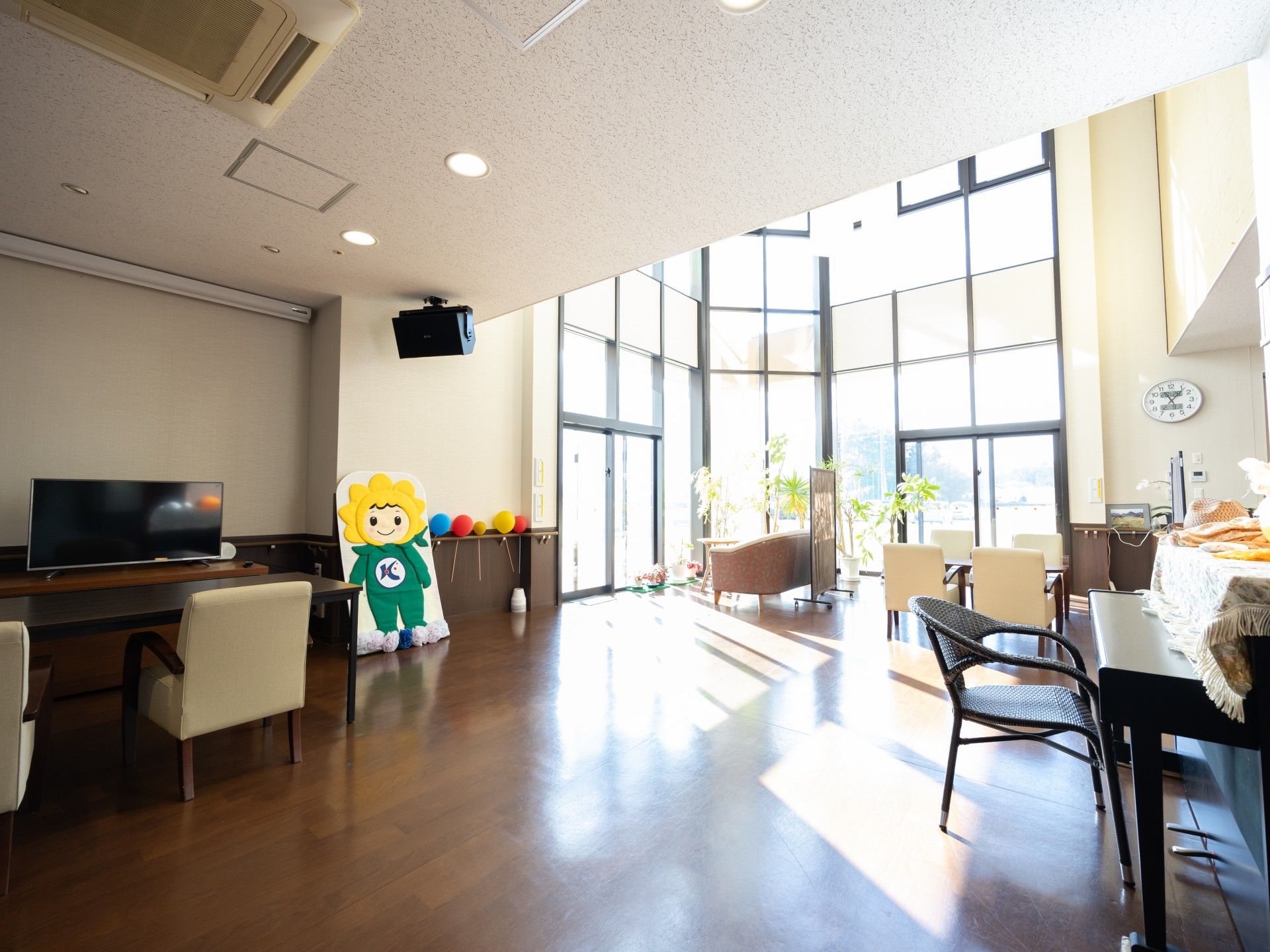 明るい共有スペース