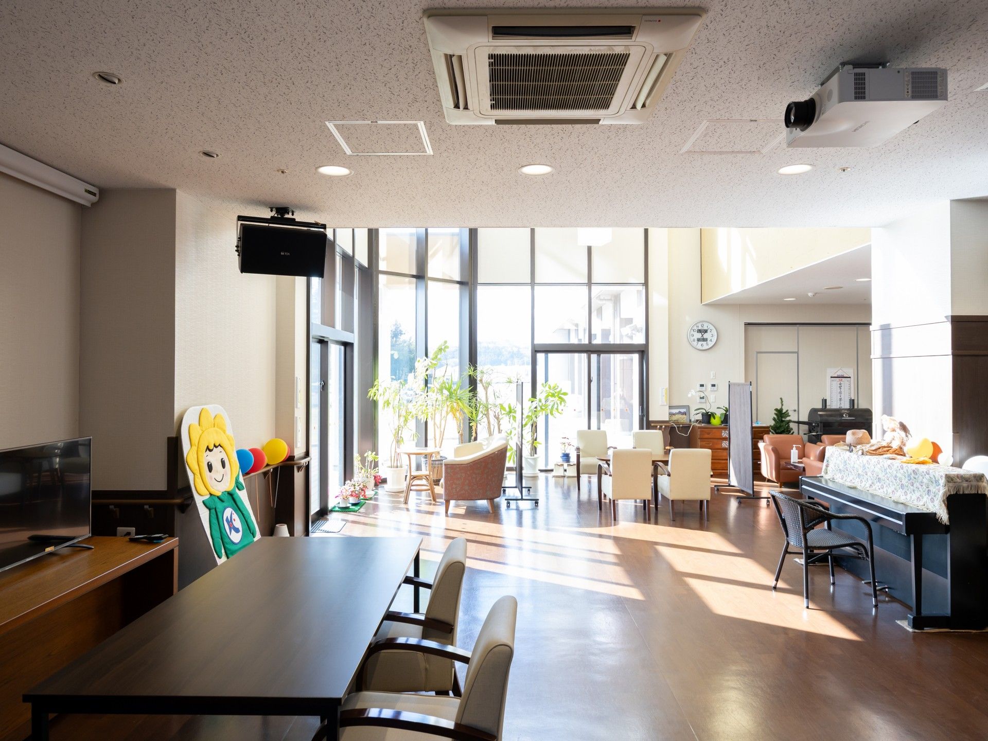 明るい共有スペース