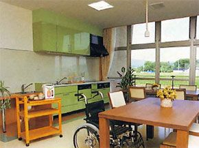 明るい居室の一角