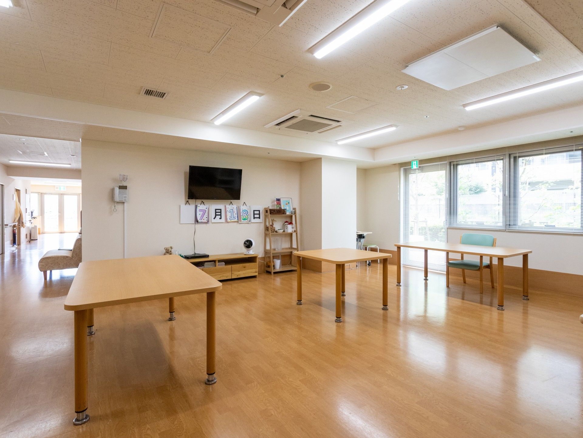 明るい共有スペース