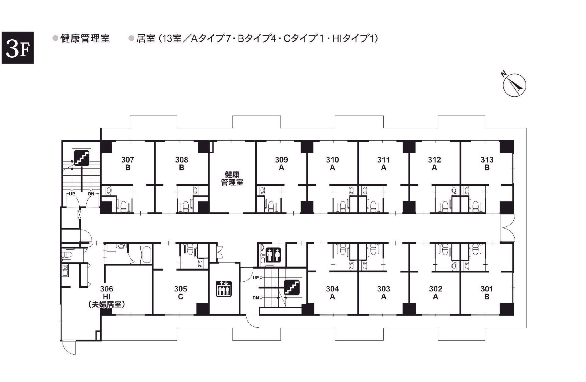 応援家族東京ベイ潮見の3Ｆのフロアマップ