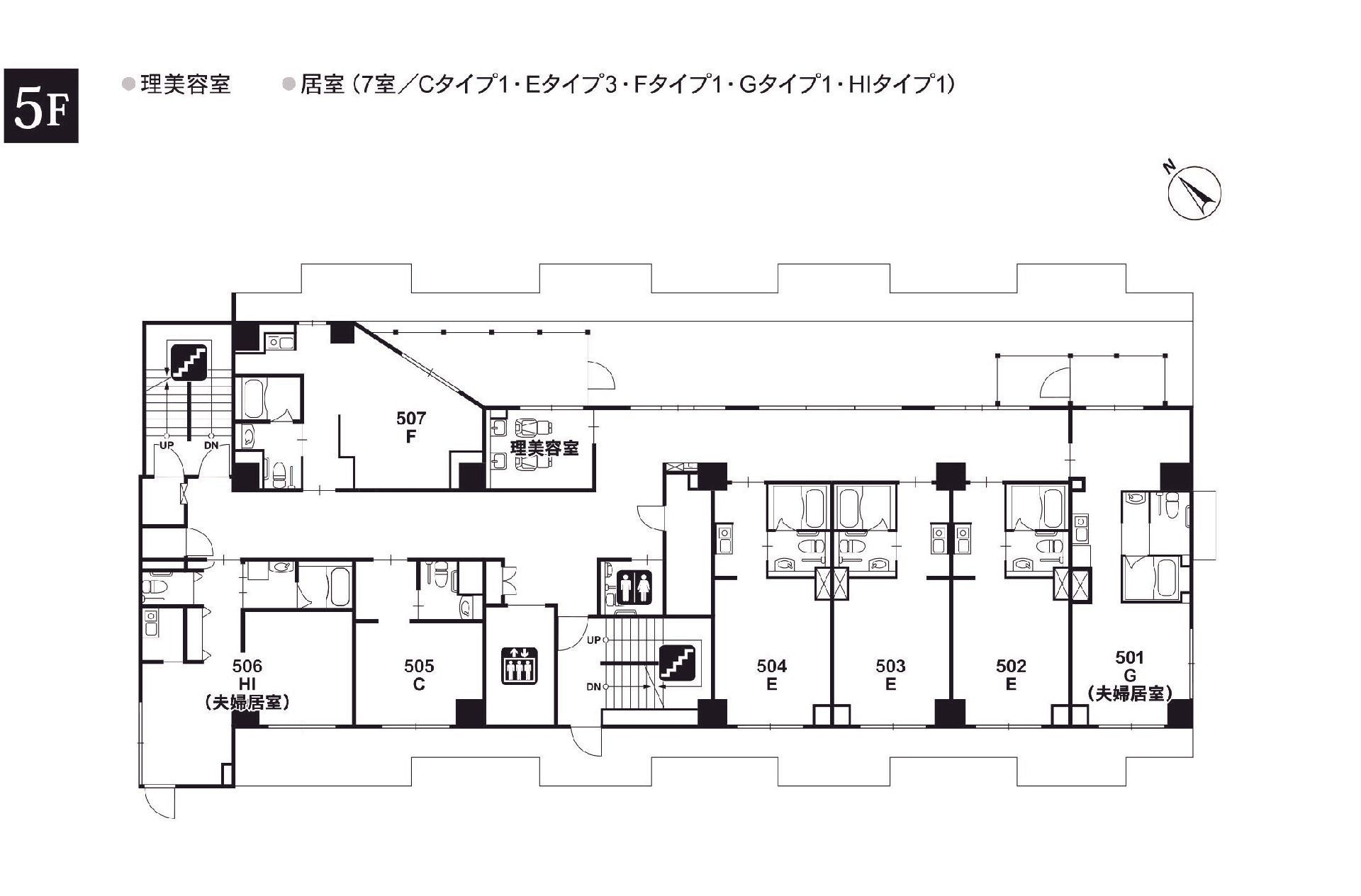 応援家族東京ベイ潮見の5Ｆのフロアマップ