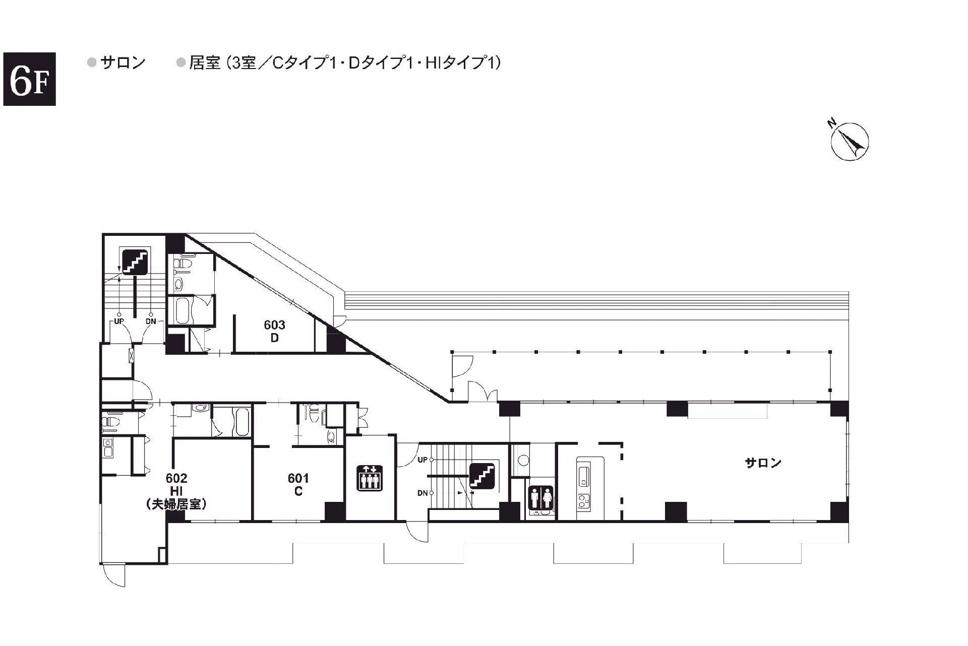 応援家族東京ベイ潮見の6Ｆのフロアマップ