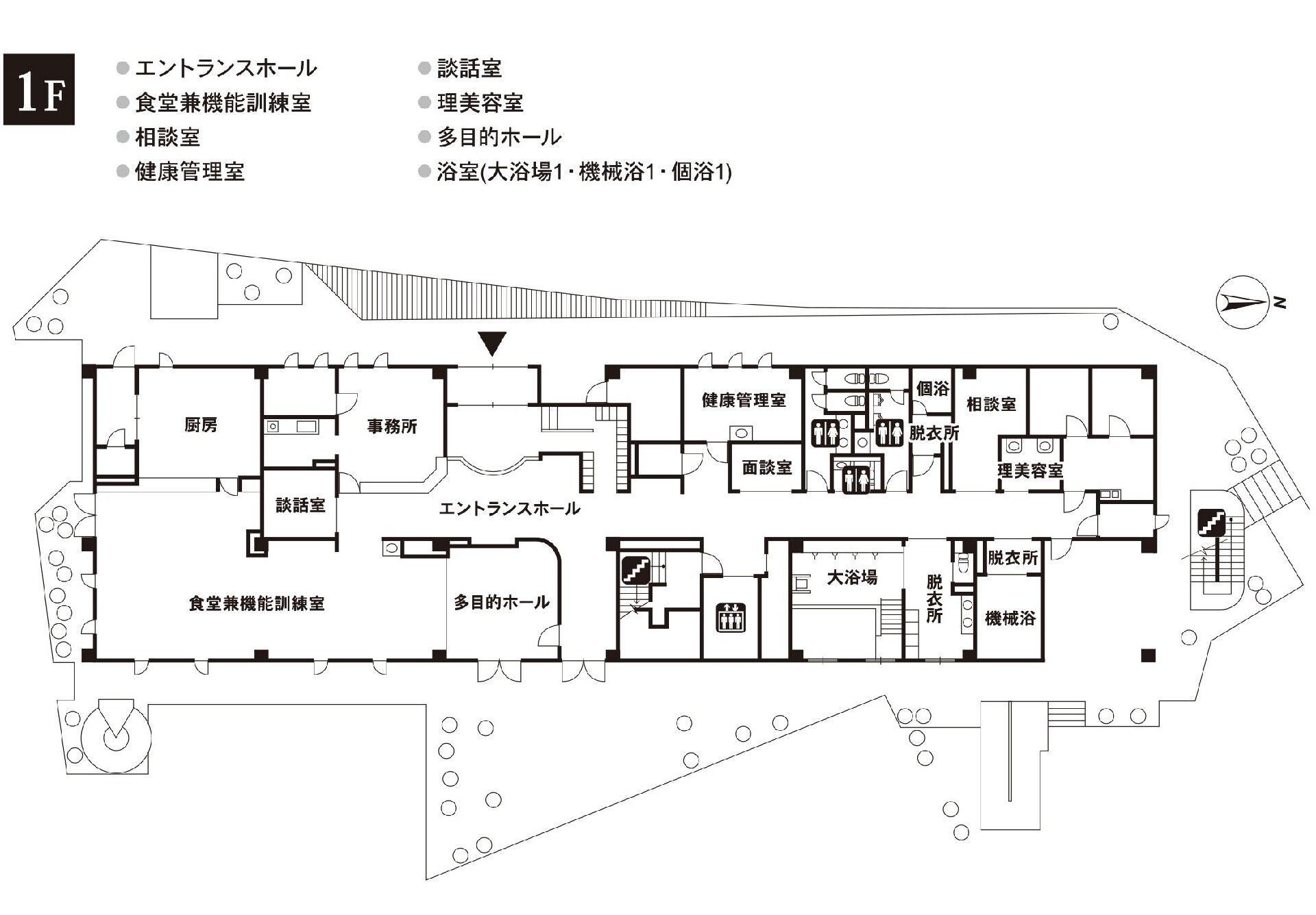 応援家族東川口の1Ｆのフロアマップ