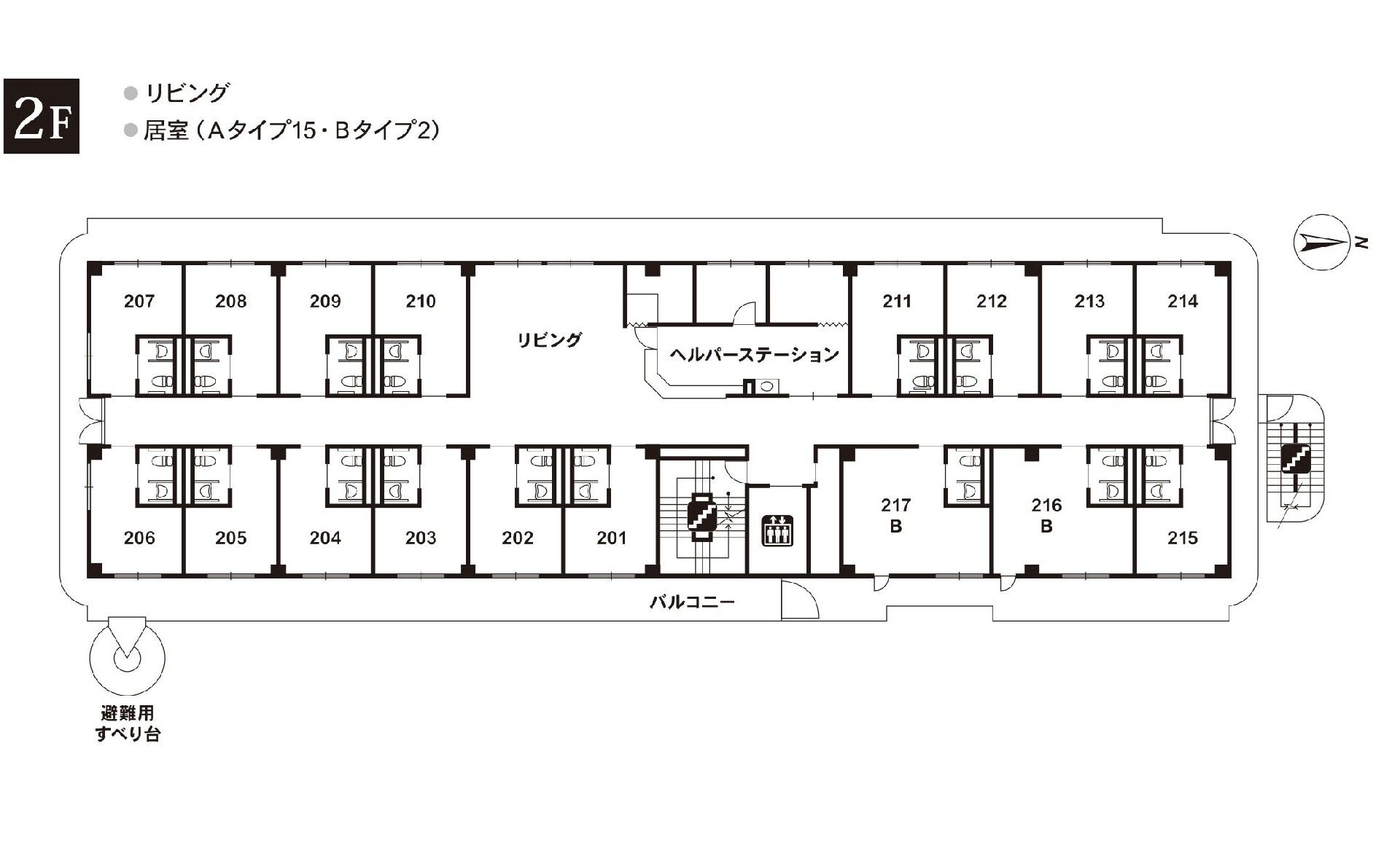 応援家族東川口の2Ｆのフロアマップ