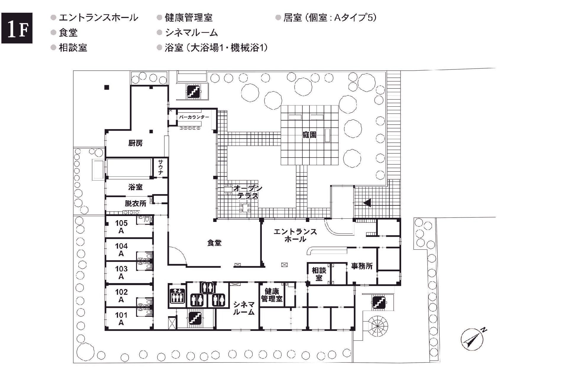 応援家族松戸の1Ｆのフロアマップ