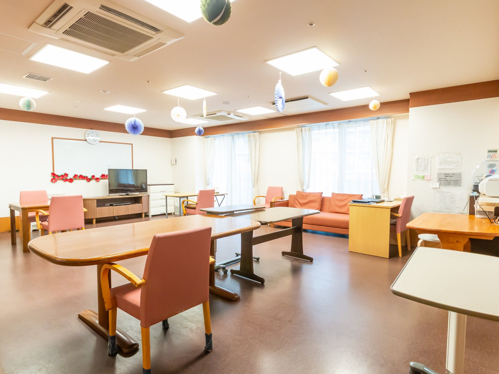 明るい共有スペース